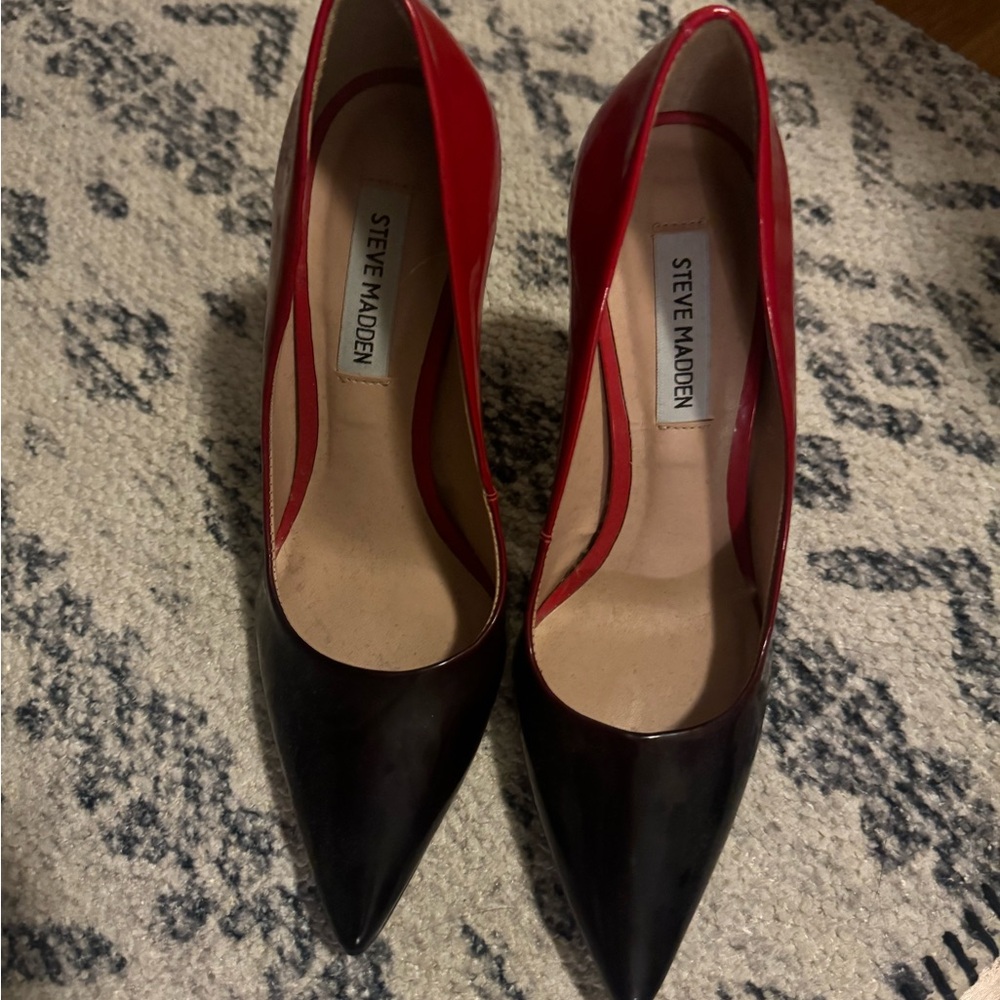 Steve Madden Red and Black Stiletto Heels